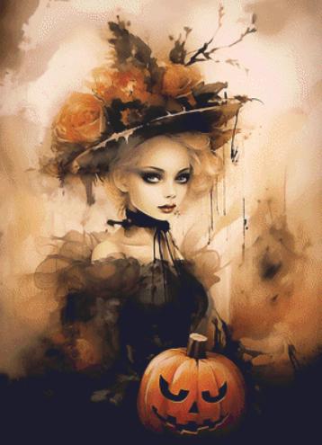 Witch counted cross stitch pattern by LikeInkDrops
