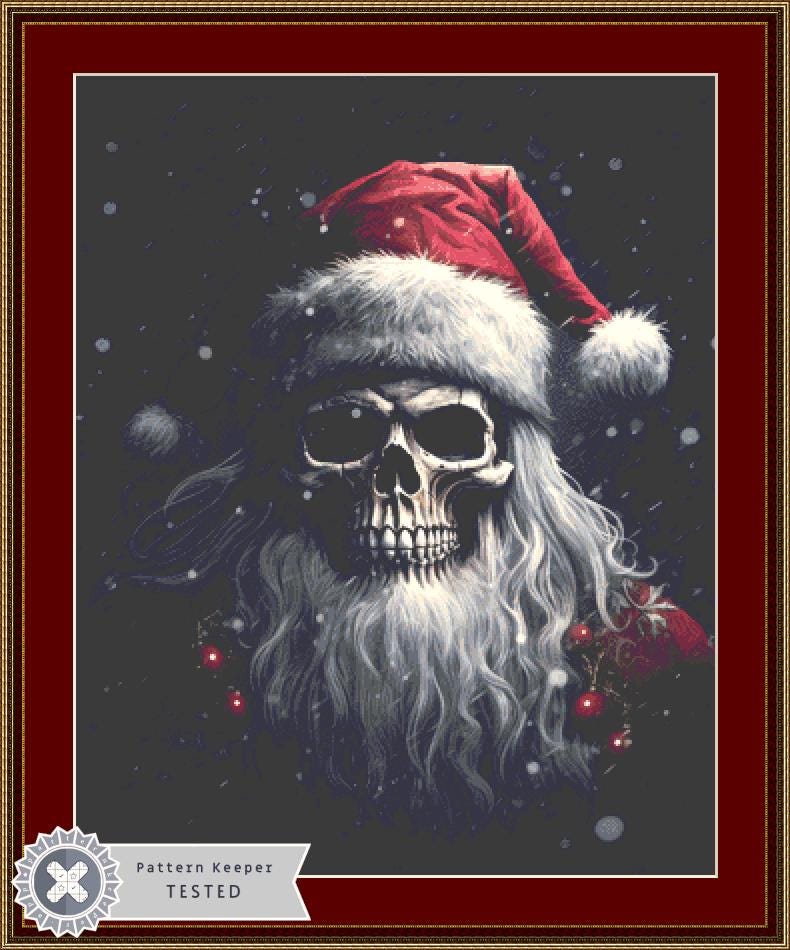 Dark Santa counted cross stitch pattern by MysticMoonCraftery