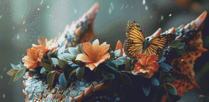 A Crown of Flowers (Max Color) counted cross stitch pattern by Serr.Kai A Quill & Ink