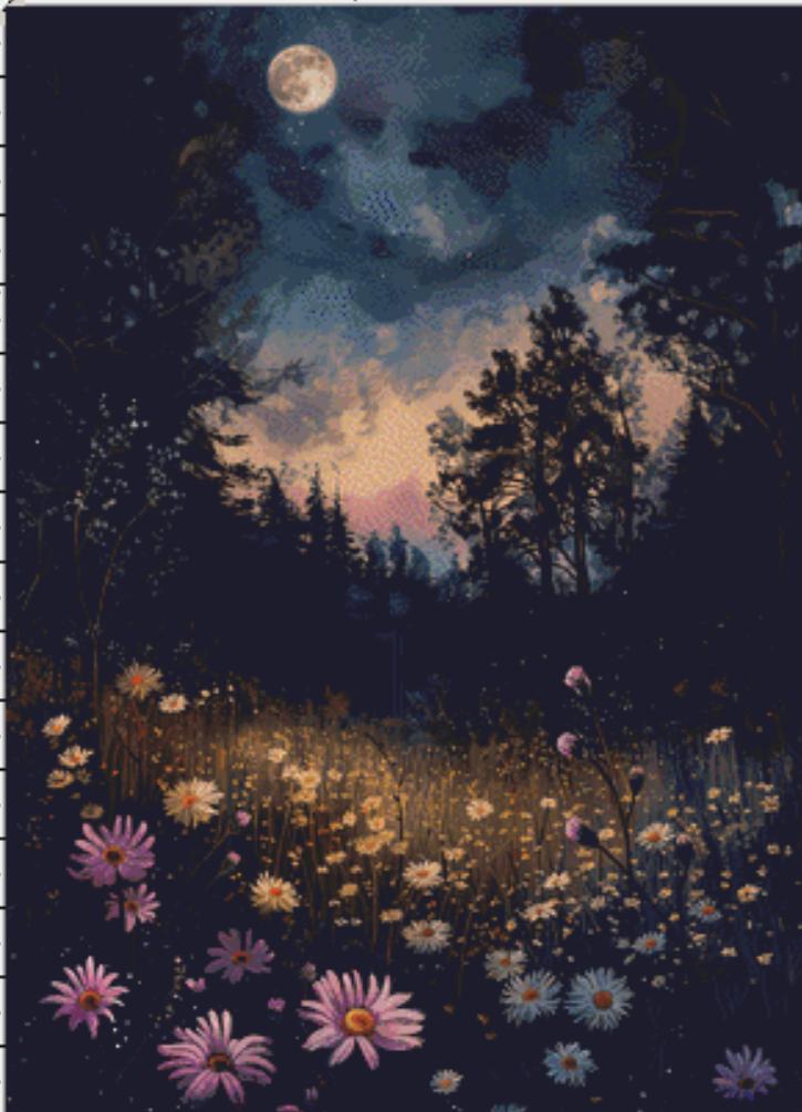 Night Bloom counted cross stitch pattern by ArtbySemir © Adobe Ext. License