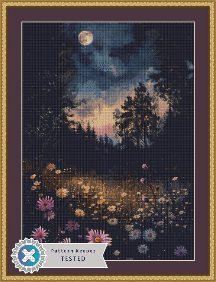 Night Bloom counted cross stitch pattern by ArtbySemir © Adobe Ext. License