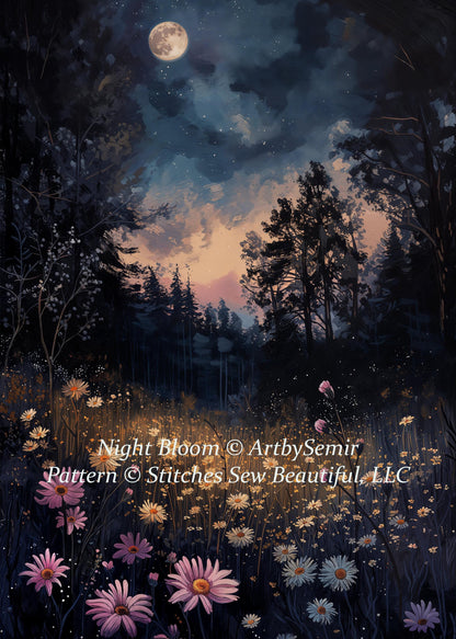 Night Bloom counted cross stitch pattern by ArtbySemir © Adobe Ext. License