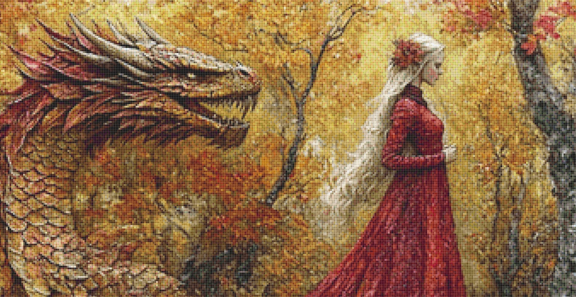 The Autumn Queen cross stitch pattern by Serr Kai A Quill & Ink