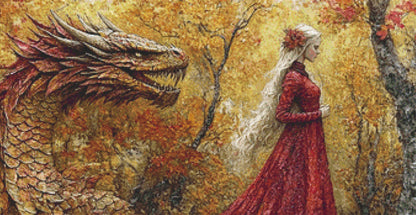 The Autumn Queen cross stitch pattern by Serr Kai A Quill & Ink