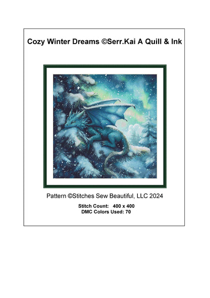 Cozy Winter Dreams cross stitch pattern by Serr.Kai A Quill & Ink