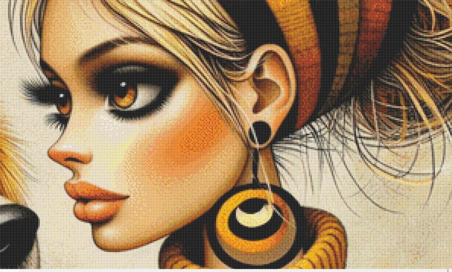 Golden Boy counted cross stitch pattern by Ingrid Jean