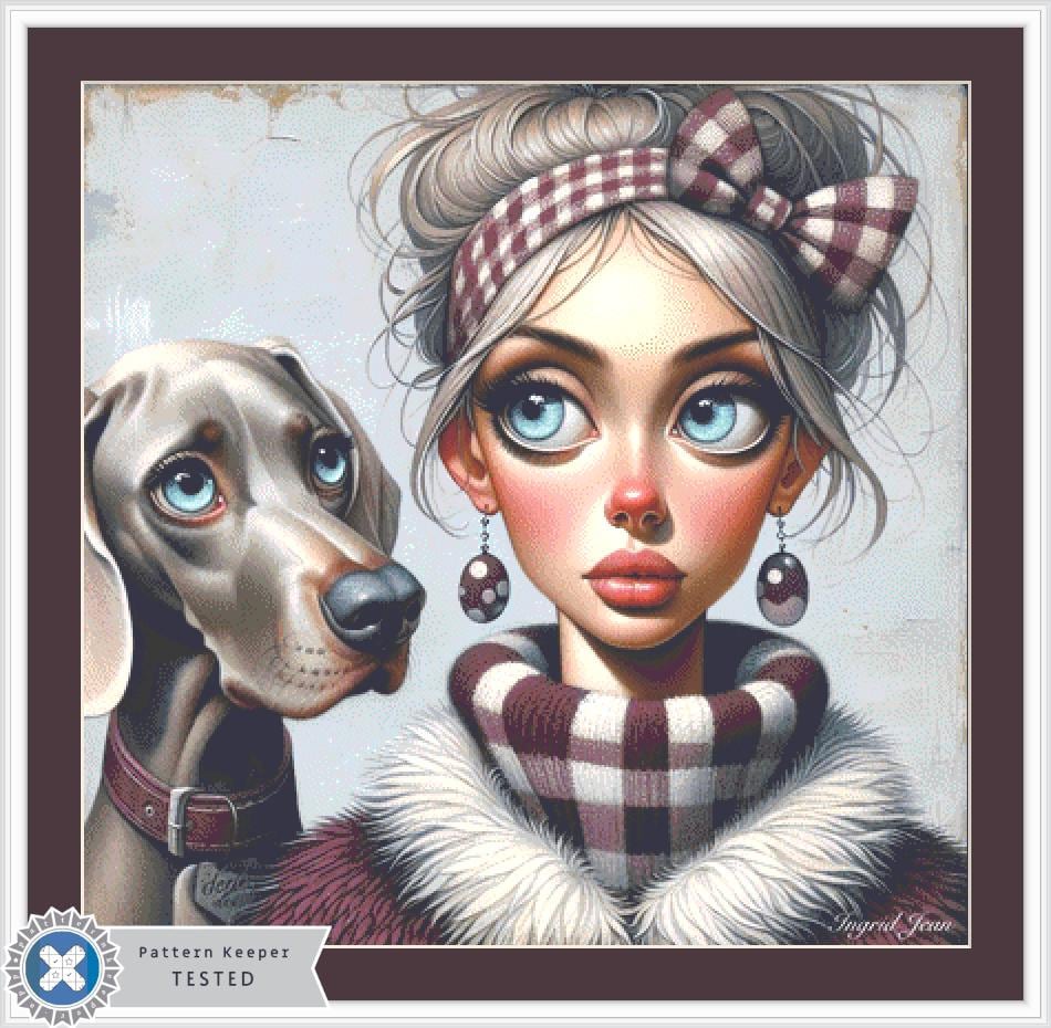 Find beauty in the Simplicity of grey counted cross stitch pattern by Ingrid Jean AI Art
