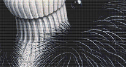 Black and White and loved all over counted cross stitch pattern by Ingrid Jean AI Art