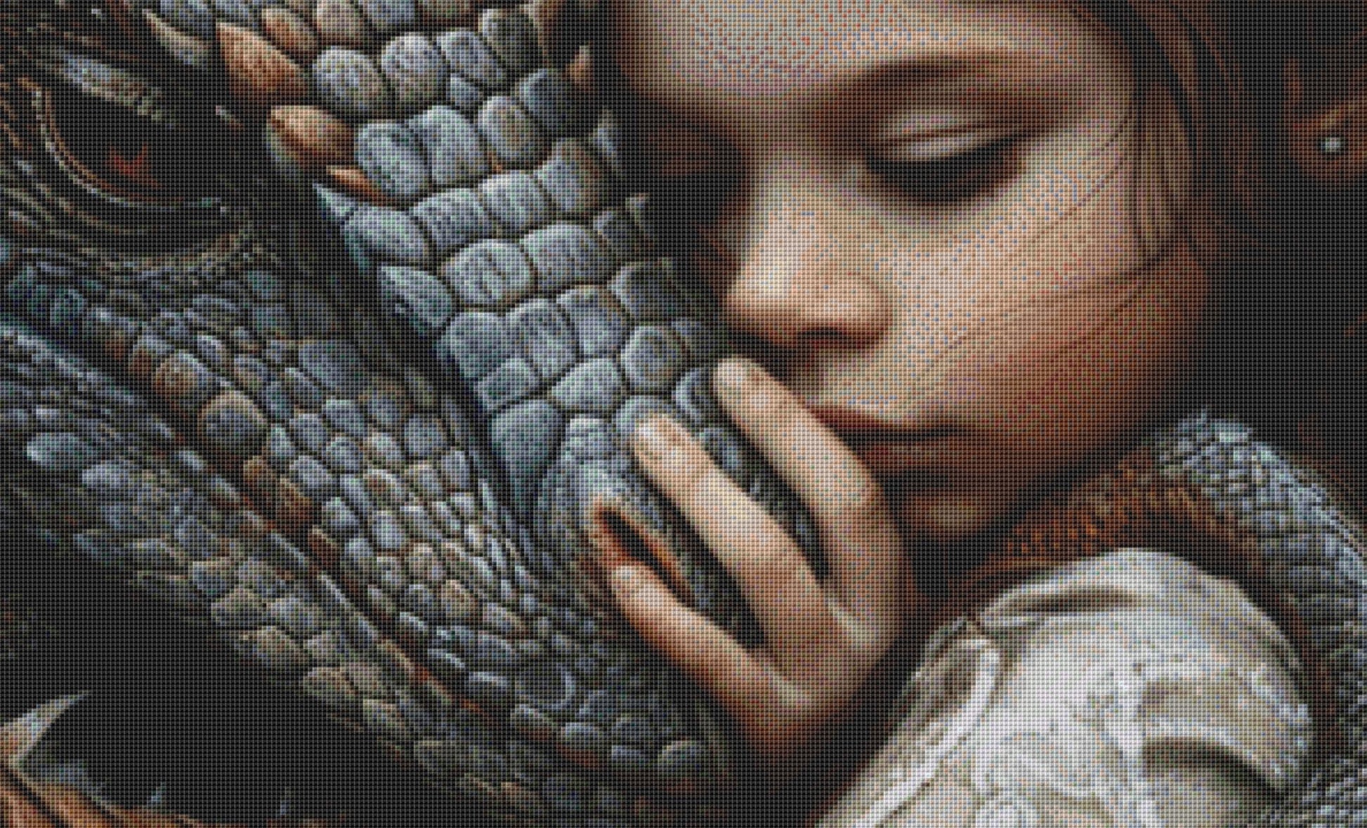 Innocent Embrace full coverage cross stitch pattern by Serr.Kai A Quill & Ink