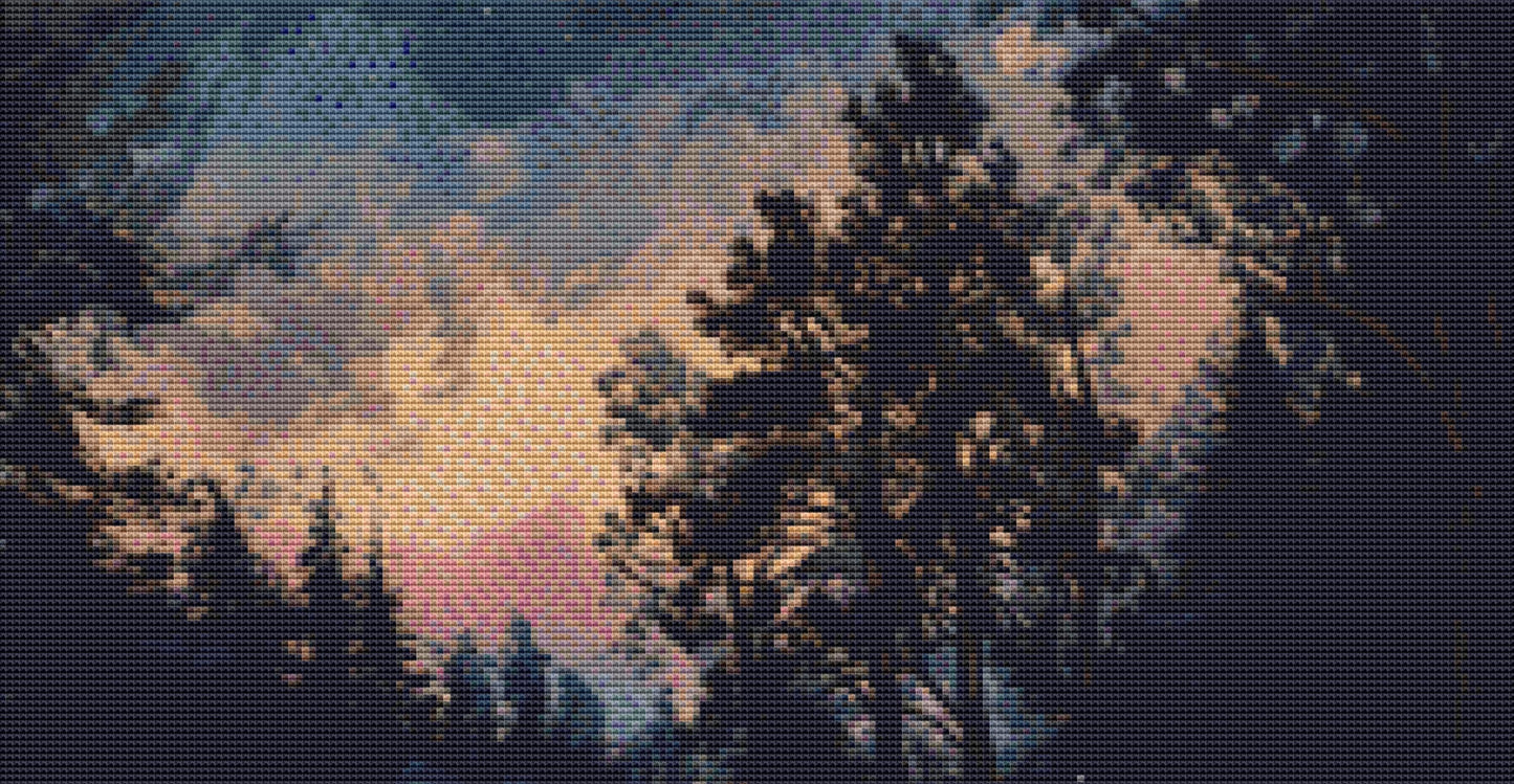 Night Bloom counted cross stitch pattern by ArtbySemir © Adobe Ext. License