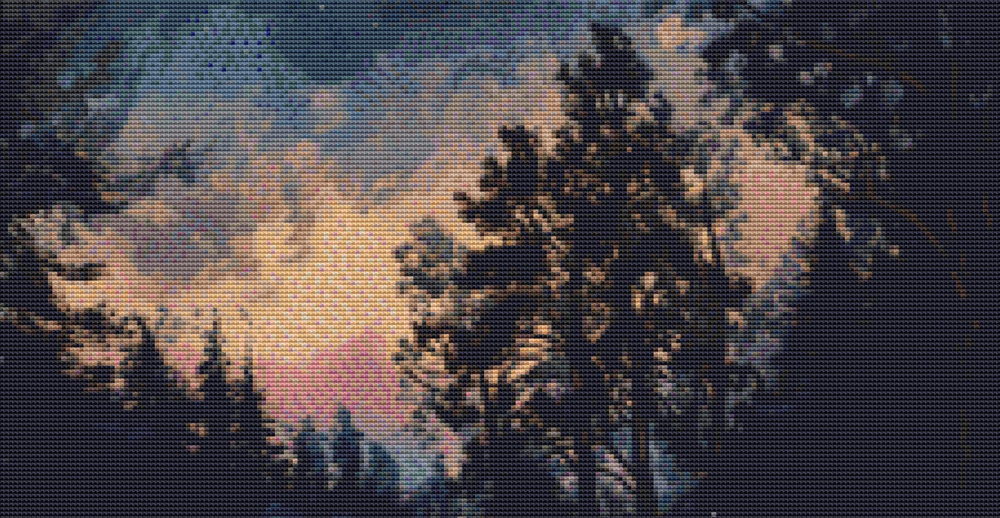 Night Bloom counted cross stitch pattern by ArtbySemir © Adobe Ext. License