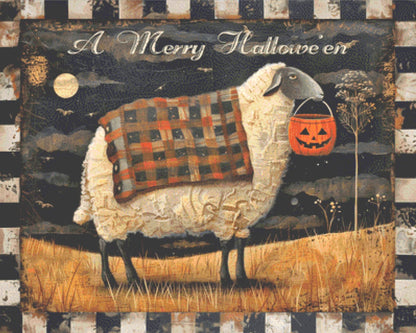 A Merry Halloween full coverage counted cross stitch pattern by IvyCottageHome