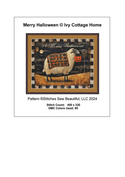 A Merry Halloween full coverage counted cross stitch pattern by IvyCottageHome