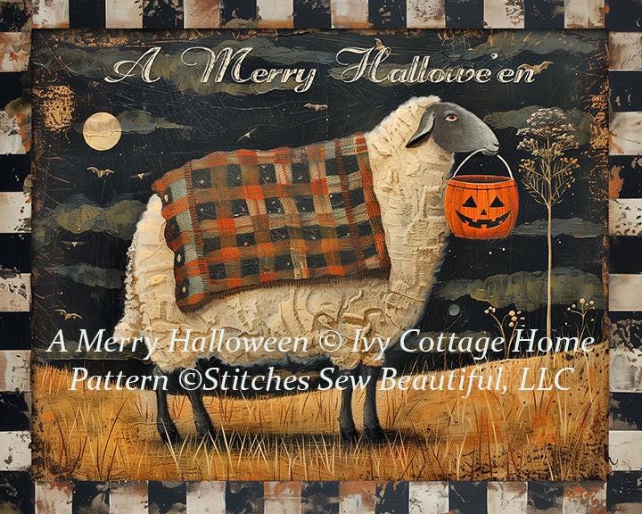 A Merry Halloween full coverage counted cross stitch pattern by IvyCottageHome