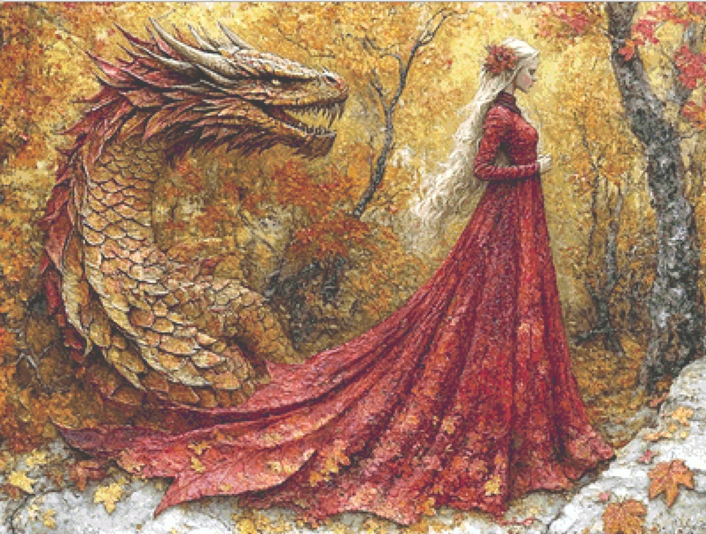 The Autumn Queen cross stitch pattern by Serr Kai A Quill & Ink