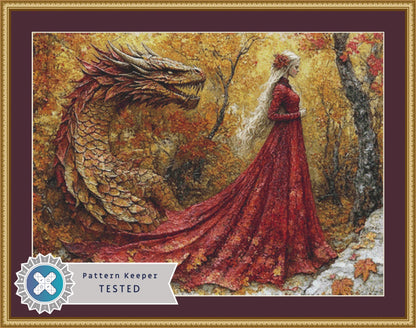 The Autumn Queen cross stitch pattern by Serr Kai A Quill & Ink
