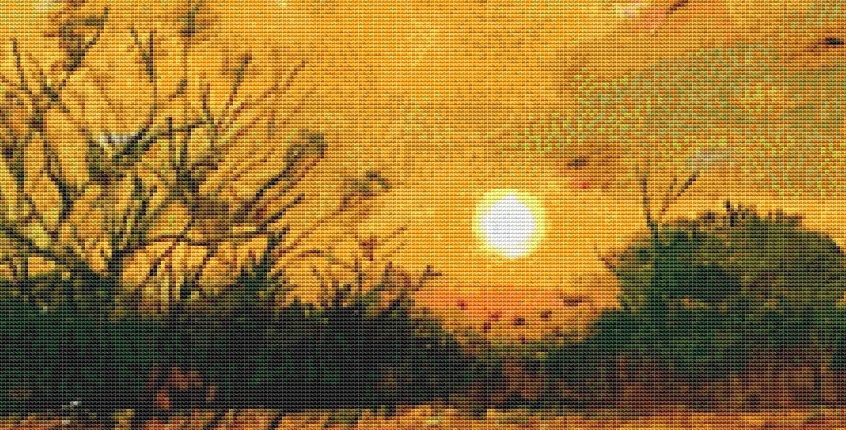 Pumpkin Patch counted cross stitch pattern by Patrick Gauthier