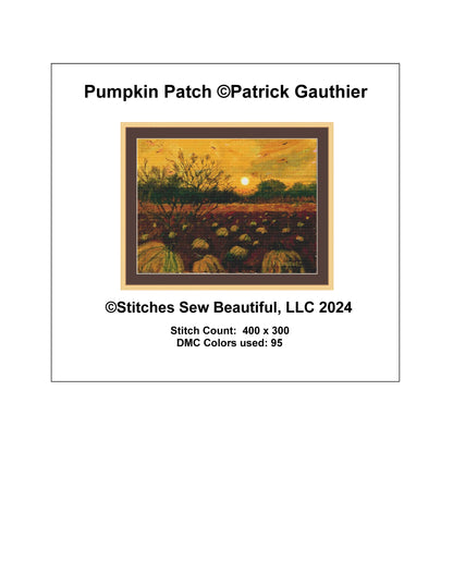 Pumpkin Patch counted cross stitch pattern by Patrick Gauthier