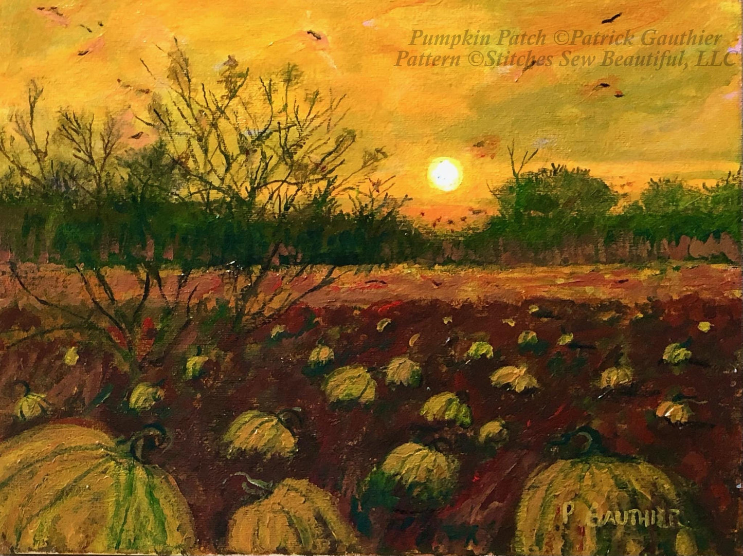 Pumpkin Patch counted cross stitch pattern by Patrick Gauthier