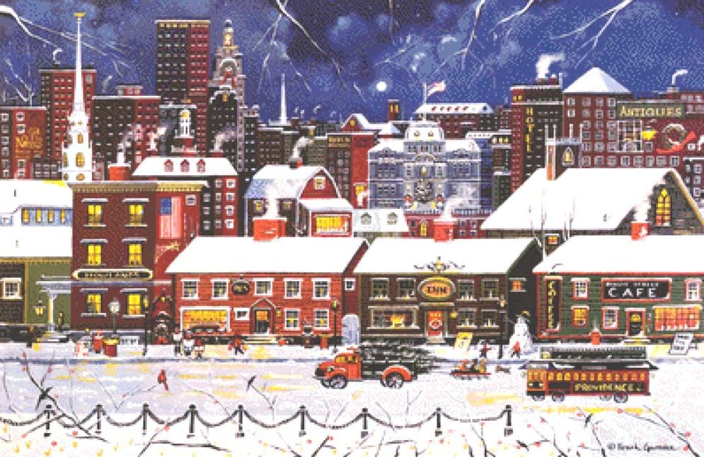 Benefit Street counted cross stitch pattern by Patrick Gauthier