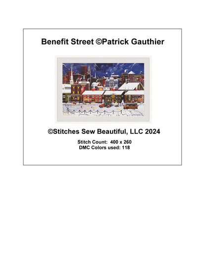 Benefit Street counted cross stitch pattern by Patrick Gauthier
