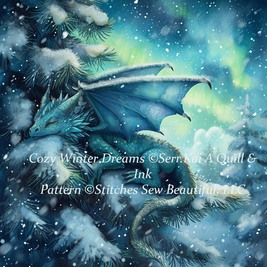 Cozy Winter Dreams cross stitch pattern by Serr.Kai A Quill & Ink