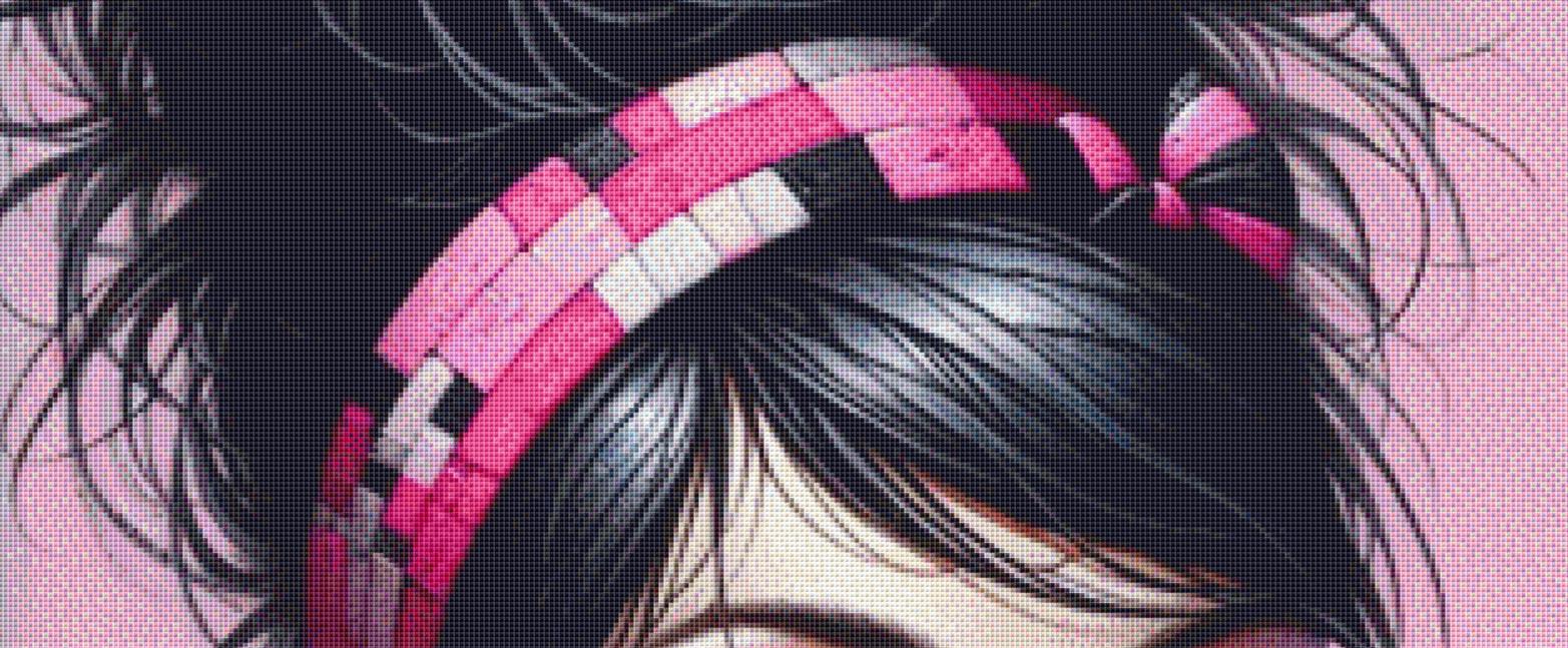 Think Pink and Spark Some Joy counted cross stitch pattern by Ingrid Jean AI Art