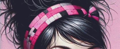 Think Pink and Spark Some Joy counted cross stitch pattern by Ingrid Jean AI Art