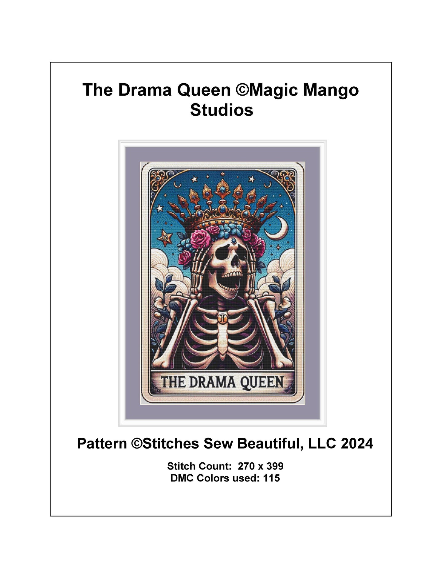 The Drama Queen counted cross stitch pattern by MagicMangoStudios
