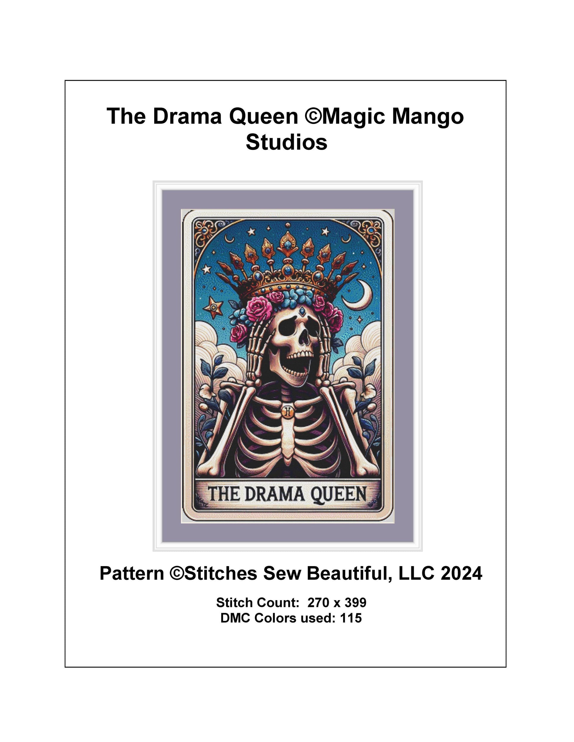 The Drama Queen counted cross stitch pattern by MagicMangoStudios
