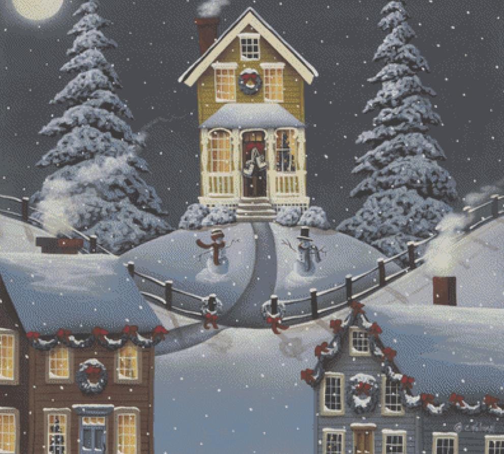 Christmas on Hickory Hill counted cross stitch pattern by Catherine Holman/Ansada Art Licensing Group, LLC