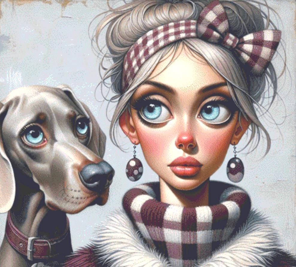 Find beauty in the Simplicity of grey counted cross stitch pattern by Ingrid Jean AI Art