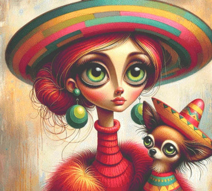 A Mexican Pocket Rocket counted cross stitch pattern by Ingrid Jean