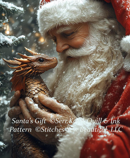 Santa's Gift full coverage cross stitch pattern by Serr.Kai A Quill & Ink