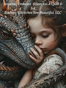 Innocent Embrace full coverage cross stitch pattern by Serr.Kai A Quill & Ink