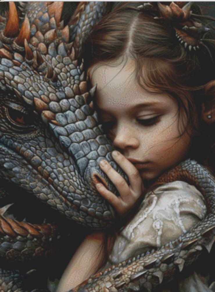 Innocent Embrace full coverage cross stitch pattern by Serr.Kai A Quill & Ink