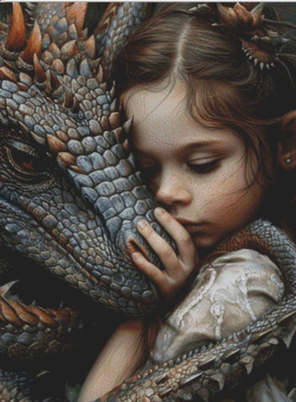 Innocent Embrace full coverage cross stitch pattern by Serr.Kai A Quill & Ink