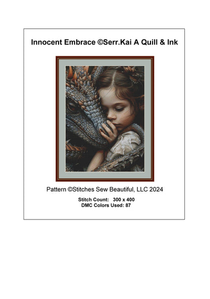 Innocent Embrace full coverage cross stitch pattern by Serr.Kai A Quill & Ink