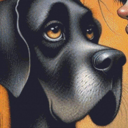 That Look! counted cross stitch pattern by Ingrid Jean AI Art