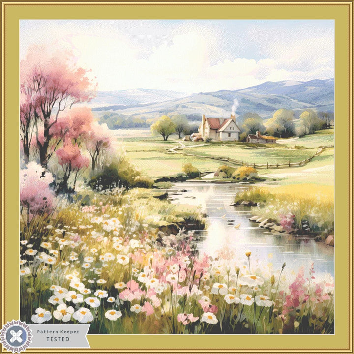 Blissful Solitude (Max Size/Color) counted cross stitch pattern by Liededrom