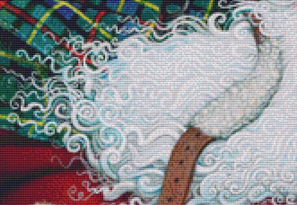 Saint Nick in His Sleigh counted cross stitch pattern by Richard Jesse Watson/Ansada Art Licensing Group, LLC