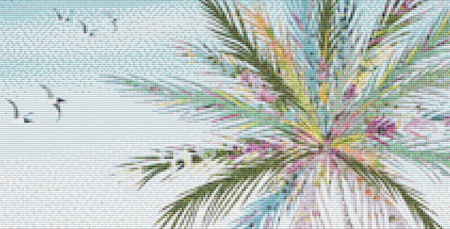 Don't Worry Beach Happy counted cross stitch pattern by Jennifer Peck/Ansada Art Licensing Group, LLC