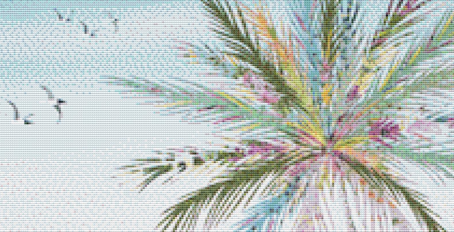 Don't Worry Beach Happy counted cross stitch pattern by Jennifer Peck/Ansada Art Licensing Group, LLC