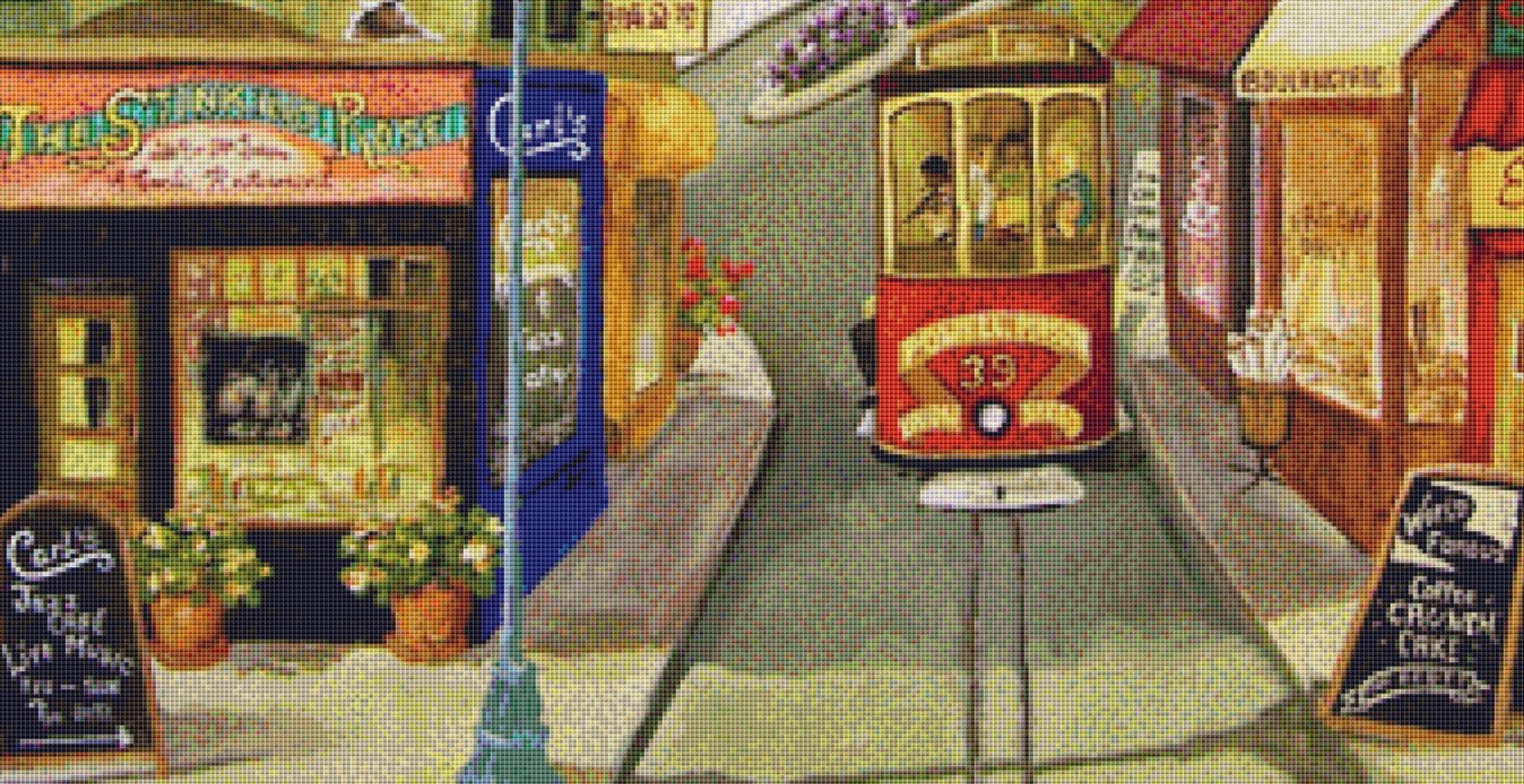 Powell Street counted cross stitch pattern by Gwendolyn McShepard/Ansada Art Licensing Group, LLC