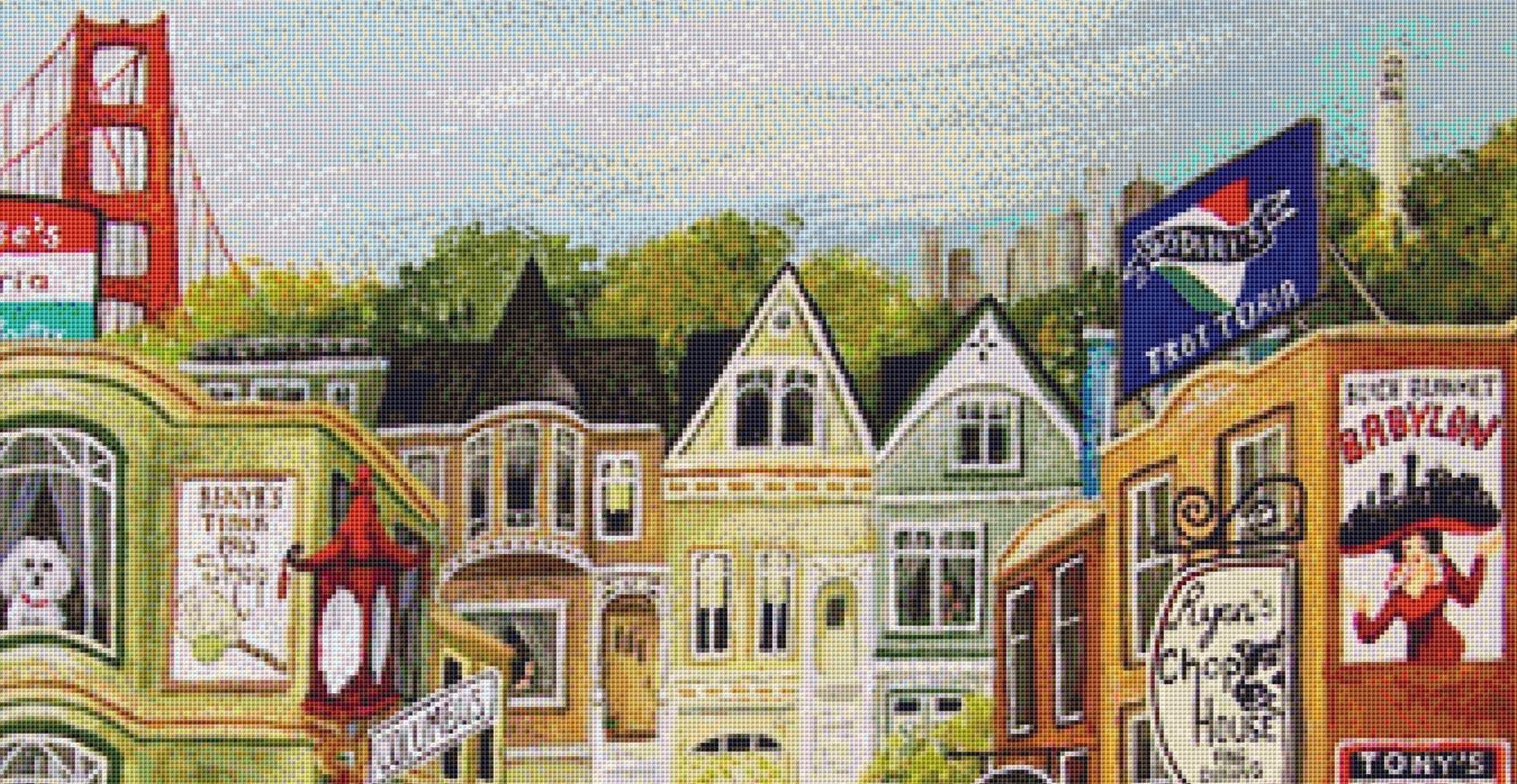 Powell Street counted cross stitch pattern by Gwendolyn McShepard/Ansada Art Licensing Group, LLC