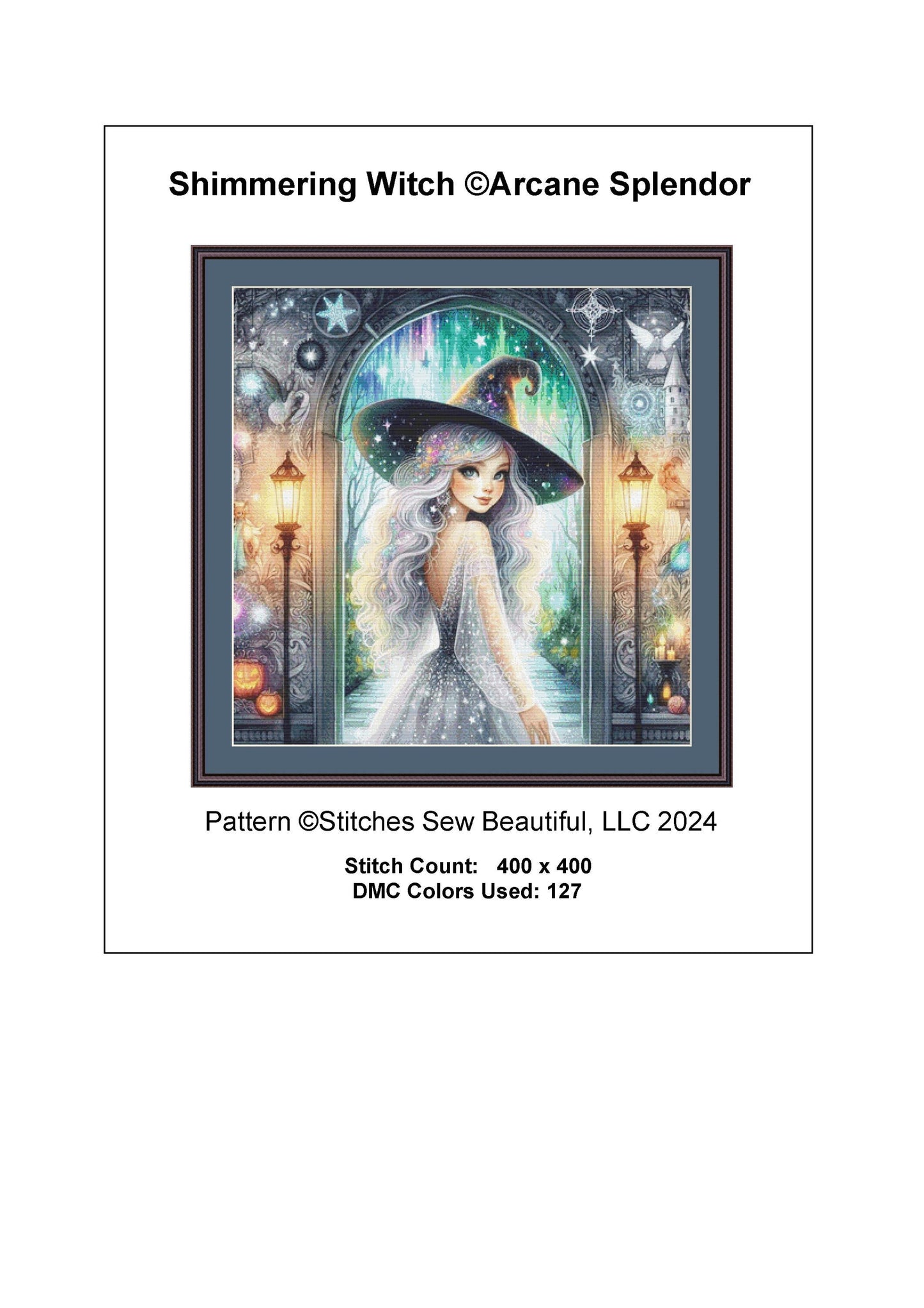 Shimmering Witch counted cross stitch pattern by Arcane Spendor