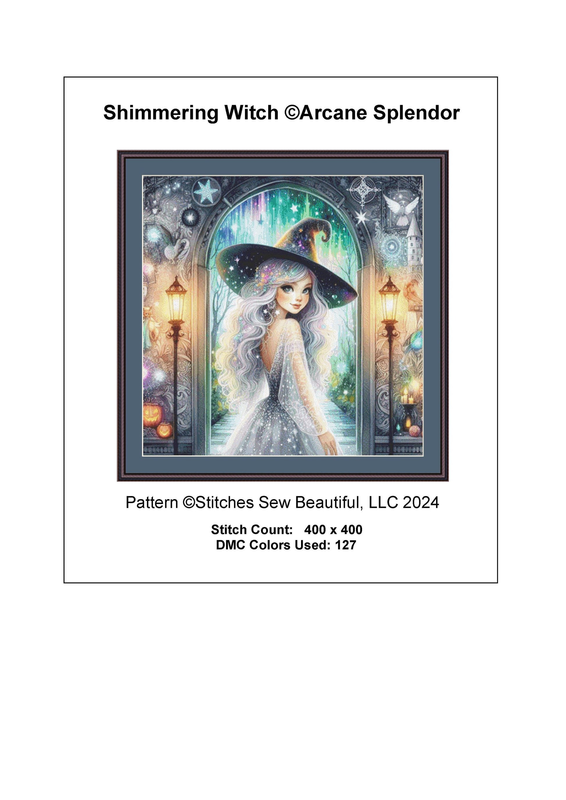 Shimmering Witch counted cross stitch pattern by Arcane Spendor