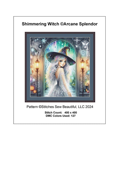 Shimmering Witch counted cross stitch pattern by Arcane Spendor
