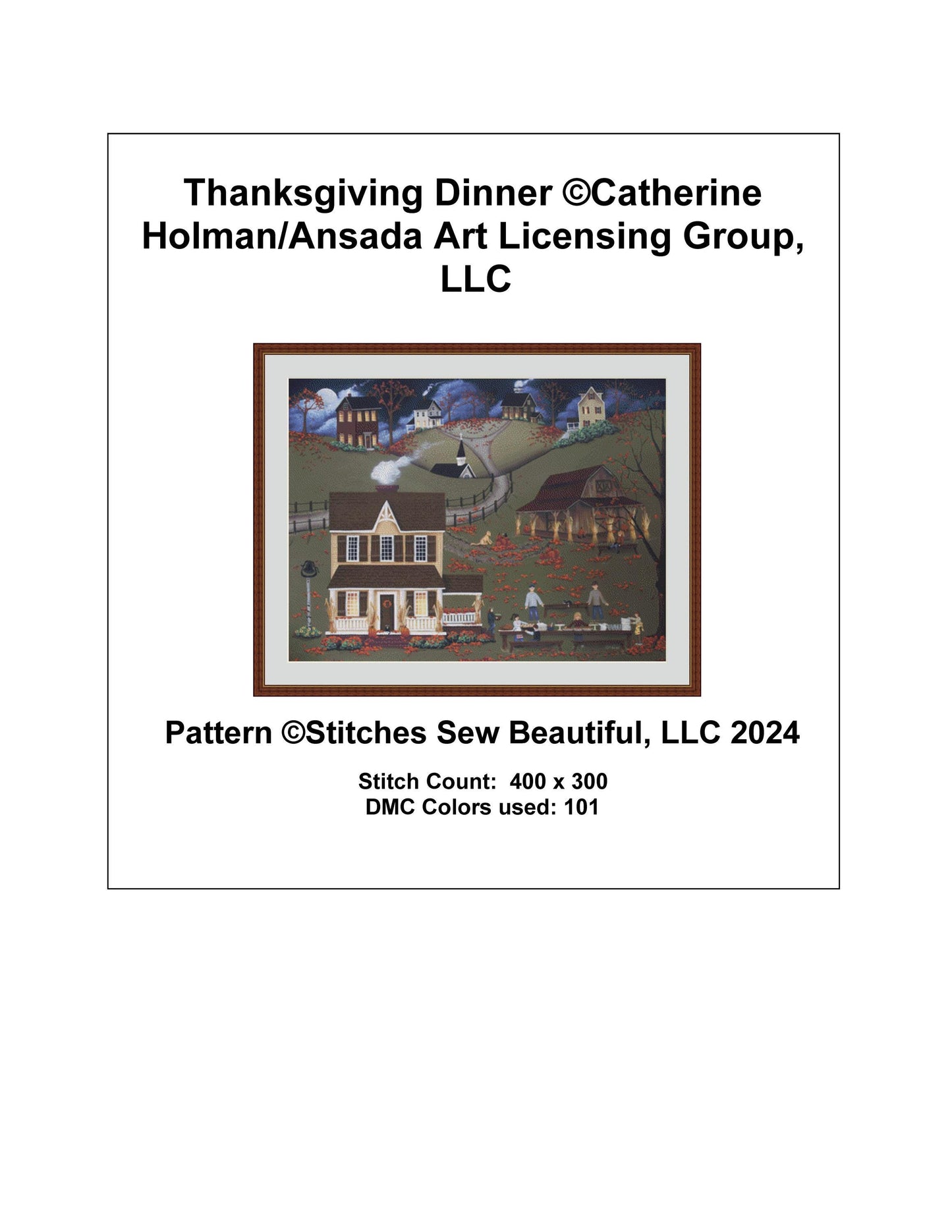 Thanksgiving Dinner counted cross stitch pattern by Catherine Holman/Ansada Art Licensing Group, LLC