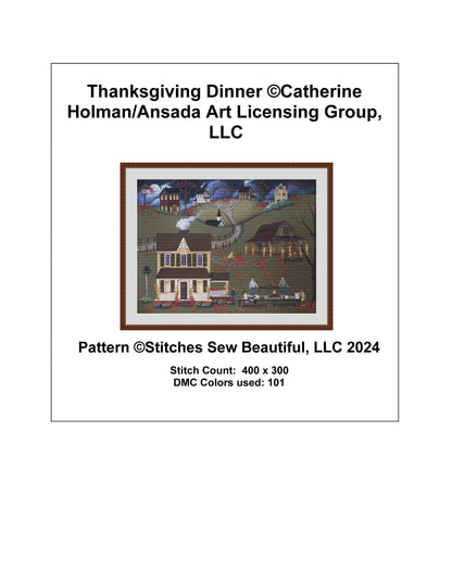 Thanksgiving Dinner counted cross stitch pattern by Catherine Holman/Ansada Art Licensing Group, LLC